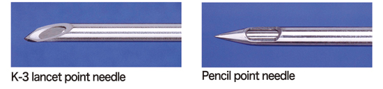 Spinal needle are provided as standard accessories